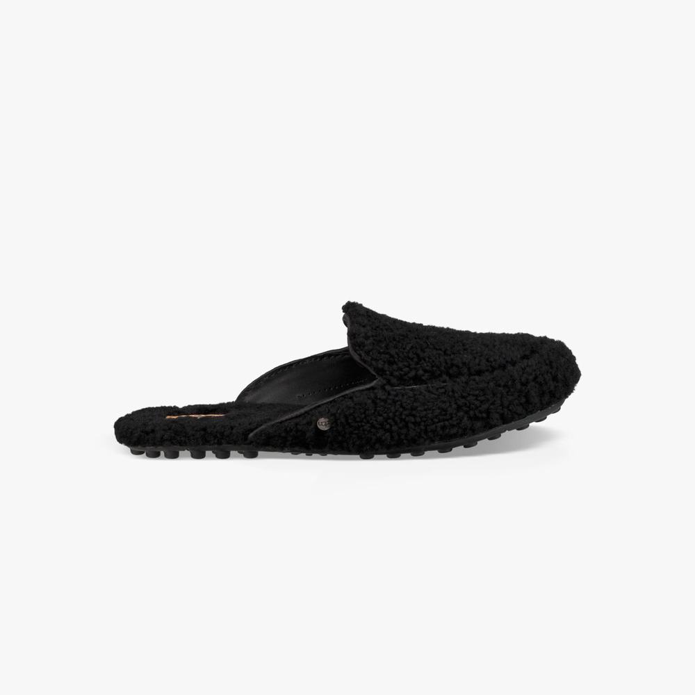 Loafers UGG Lane Fluff Slip-On Femme Noir Soldes 185EULRW